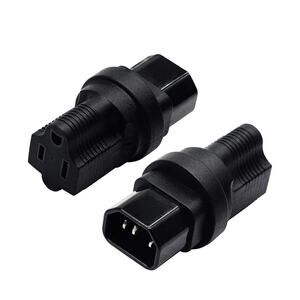 zdyCGTime 3 Prong USA C14 to NEMA 5-15R Plug Power Adapter 15A/125V (2 Pack)